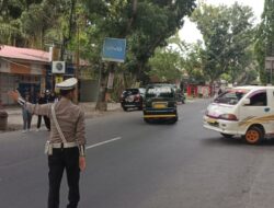 Personil Polres Langkat Laksanakan Strong Point, Cegah Laka Lantas.