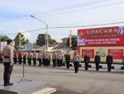 Kapolresta Deli Serdang Pimpin Upacara Pelepasan Purna Bakti Personel Polresta Deli Serdang.