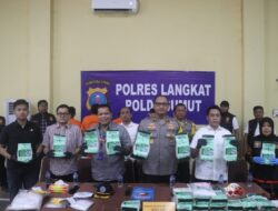 Polres Langkat Musnahkan Barang Bukti Sabu Seberat 21.426,58 Gram Sabu.