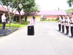 Kapolres Binjai Serah Terimakan Jabatan Kabagren dan Kasat Binmas Polres Binjai.
