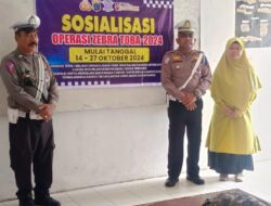 Satlantas polres Sergai Melaksanakan sosialisasi dan penyuluhan keliling Operasi Zebra Toba 2024.