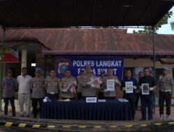 Kapolres Langkat Release kasus Pencuri Besi Jembatan