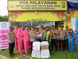 kunjungan kapolres serdang bedagai bersama ketua cabang bhayangkari serdang bedagai ke pos pam dan pos yan di wilayah hukum polres serdang bedagai