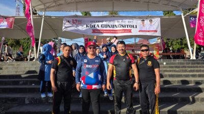 Semarak HUT ke-374 Kota Gunungsitoli, Brimob Polda Sumut Ikut Meriahkan Fun Bike Bersama Warga