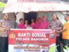 Kapolsek Bahorok Pimpin langsung Pembagian Bansos Kepada Masyarakat yang Kurang Mampu Dalam Rangka HUT Bhayangkara Ke-79
