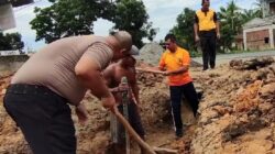 Gotong Royong Polsek Gebang Semarakkan HUT Bhayangkara ke-79