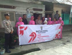 Sambut HUT Bhayangkara ke-79, Polsek Pangkalan Berandan Tebar Kepedulian Lewat Bantuan Sosial