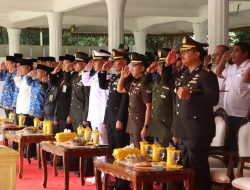 Kapolres Langkat Hadiri Upacara Peringatan Hari Sumpah Pemuda ke 79, di lapangan Alun-Alun Langkat.