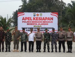 Apel Kesiapsiagaan Tanggap Darurat Bencana Hidrometeorologi, Kapolres Sergai Cek Kesiapan Personel