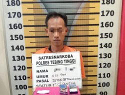 Nongkrong di Pos Jaga, Satresnarkoba Polres Tebing Tinggi Ringkus Pria Pemilik Sabu