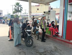 Polres Tebing Tinggi Monitoring Kelangkaan BBM dan Atur Lalulintas di Sekitar SPBU