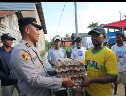 Wujud Kemanusian Polri ! Kapolres Sergai Bagikan Bantuan Sembako Kepada Masyarakat Tanjung Beringin