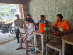Bhabinkamtibmas Polsek Salapian Sambang Desa, Warga Diajak Jaga Kamtibmas dan Waspada Narkoba