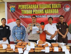 Pemusnahan Barang Bukti Tindak Pidana Narkoba, Wakapolres Sergai : Bentuk Komitmen Pemberantasan Narkotika
