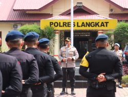 Apel Pengembalian Pasukan Brimob Polri Pasca Penanggulangan Banjir di Langkat