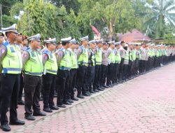 Kapolres Langkat Berikan Arahan Tegas dan Humanis Saat Apel Pam Lalin Malam Tahun Baru