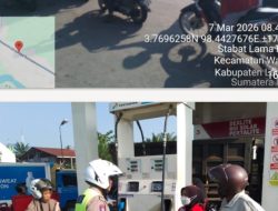 Satlantas Polres Langkat Laksanakan Pengaturan Lalu Lintas dan Pengawasan di SPBU