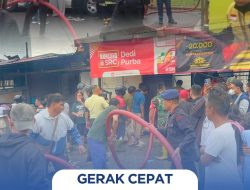 Gerak Cepat Brimob Polda Sumut Bantu Padamkan Kebakaran di Pematangsiantar