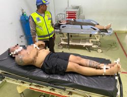 Sat Lantas Gerak Cepat Cek Olah TKP Laka Tunggal 1 Unit Mobil Tenggelam di Desa Sungai Parit