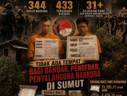 Sepekan Gempur Narkoba Tanpa Henti, Polda Sumut Ungkap 344 Kasus Narkoba, 433 Tersangka Diciduk