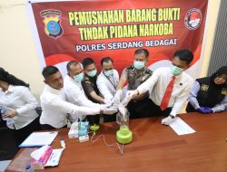 Polres Sergai Musnahkan Barang Bukti Sabu dan Ekstasi Hasil Ungkap Kasus Narkotika