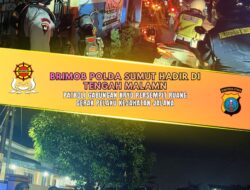 Brimob Polda Sumut Hadir di Tengah Malam, Patroli Gabungan KRYD Persempit Ruang Gerak Pelaku Kejahatan Jalanan