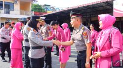 Kapolres Tebing Tinggi Pimpin Upacara Kenaikan Pangkat 35 Personel Polri