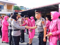 Kapolres Tebing Tinggi Pimpin Upacara Kenaikan Pangkat 35 Personel Polri