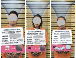Tiga Pria Ditangkap, Sat Resnarkoba Polres Tebing Tinggi Sita 9,59 Gram Sabu