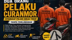 Dua Pelaku Curanmor Ditangkap Polsek Binjai Timur Tanpa Perlawanan