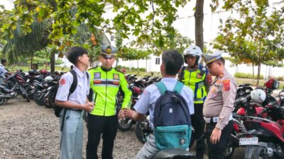 Police Go To School, Satlantas Polres Langkat Ajak Siswa Ciptakan Budaya Tertib Lalu Lintas
