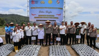 Polri Dukung Swasembada Pangan, Polresta Deli Serdang turut laksanakan Penanaman Bawang Putih Serentak Di 17 Provinsi