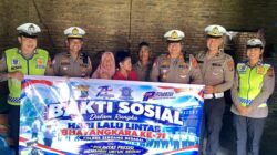 Sambut Hari Lalu Lintas Bhayangkara ke-71, Sat Lantas Polres Sergai Gelar Bakti Sosial dan Salurkan Sembako kepada Warga