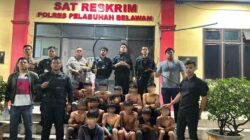 Tim Macan Polres Pelabuhan Belawan Tangkap 13 Pemuda Terkait Geng Motor dan Tawuran, Sita 4 Sajam dan Ketapel