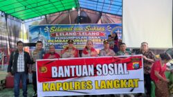 Polres Langkat Salurkan 100 Sak Material untuk Pembangunan Gereja GBKP Runggun Titi Besi