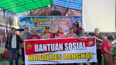 Polres Langkat Salurkan 100 Sak Material untuk Pembangunan Gereja GBKP Runggun Titi Besi