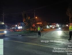 Cegah Gangguan Kamtibmas, Polsek Dolok Merawan Patroli Blue Light