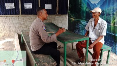 Polsek Dolok Merawan Sampaikan Pesan Kamtibmas kepada Warga Desa Binaan