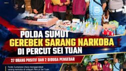Polda Sumut Gerebek Sarang Narkoba di Percut Sei Tuan, 27 Orang Positif dan 2 Diduga Pengedar