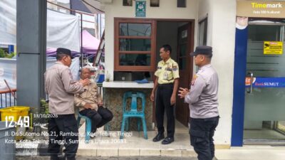 Sat Binmas Polres Tebing Tinggi Laksanakan Pembinaan Binkamsa kepada Security Bank